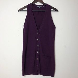 VINCE cashmere deep purple vest  size Small